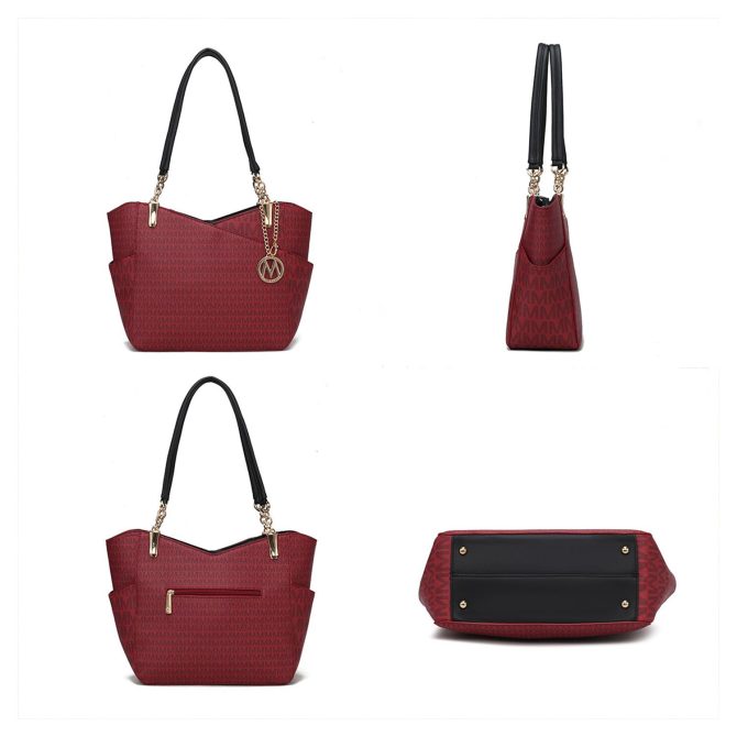 MKF Collection Jules M Logo Printed Vegan Leather Women Tote Bag by Mia k - Image 25