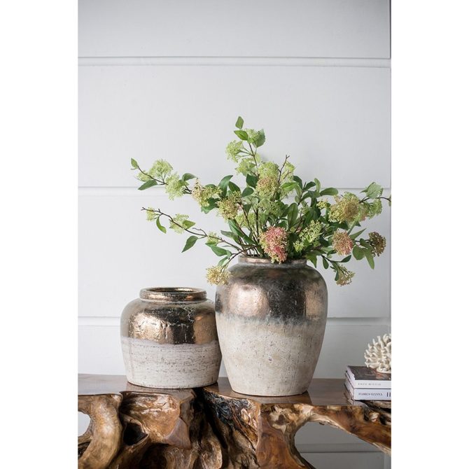 13x13x11" Round Sienna Brown Ceramic Accent Vase - Image 10