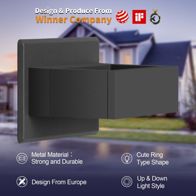 Inowel Wall Sconce LED Integrated Porch Light Modern Waterproof IP54 Wall Lamps Outdoor Up/Down Skeleton Light 17505 - Image 12