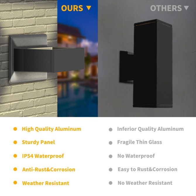 Inowel Wall Sconce LED Integrated Porch Light Modern Waterproof IP54 Wall Lamps Outdoor Up/Down Skeleton Light 17505 - Image 13