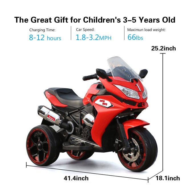 TAMCO 12V Kids Electric motorcycle ,ride on motorcycle,Three lighting wheels Kids electric toys BoysGirls Motorcycle, Children Battery Motor Bikes Rechargeable 3 Wheels Ride on Electric Motorcycle - Image 6