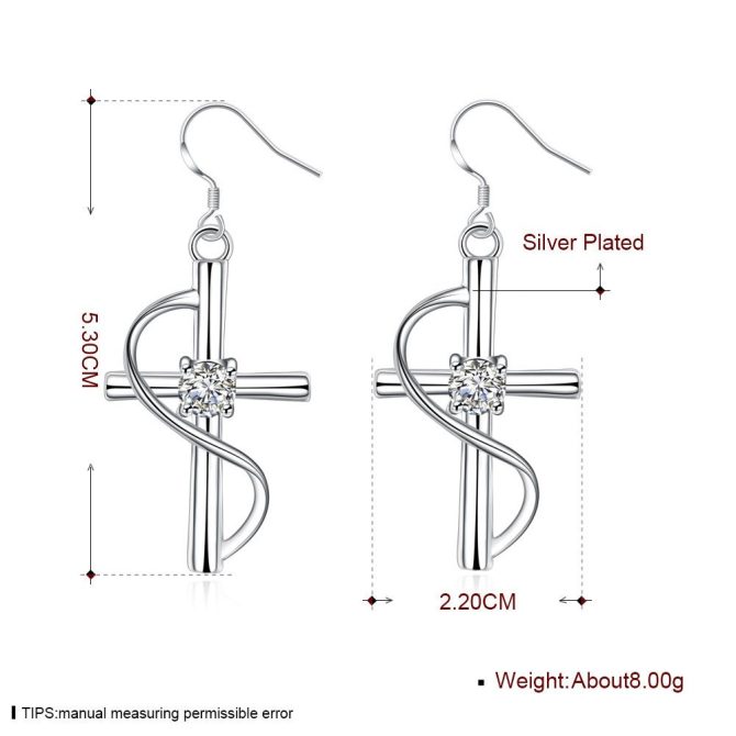 2018 New Cross-border Popular Elongated Cross Earrings - Image 3