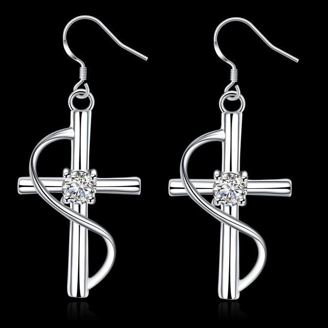 2018 New Cross-border Popular Elongated Cross Earrings - Image 4