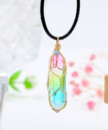 Women's Transparent Geometric Diamond Crystal Necklace