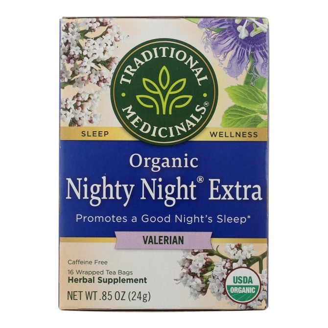 Traditional Medicinals Organic Herbal Tea - Nighty Night Valerian - Case Of 6 - 16 Bags - Image 2