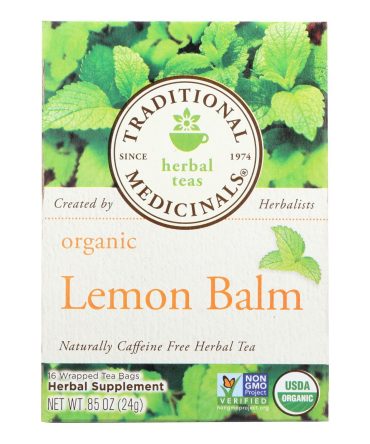 Traditional Medicinals Organic Herbal Tea - Lemon Balm Lemon Bal Og2 - Case Of 6 - 16 Bags
