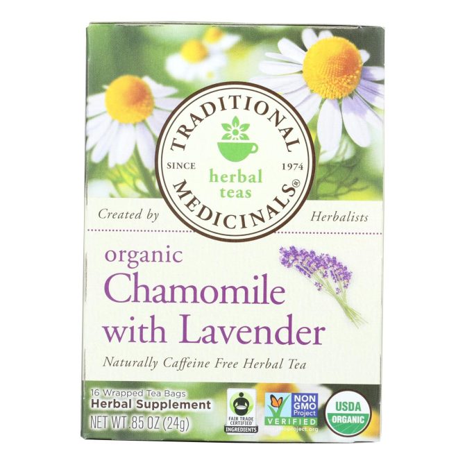 Traditional Medicinals Organic Chamomile With Lavender Herbal Tea - Caffeine Free - Case Of 6 - 16 Bags - Image 2