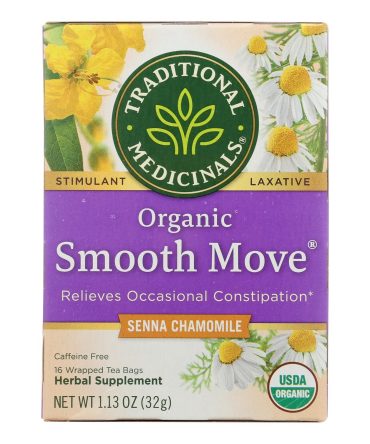 Traditional Medicinals Organic Smooth Move Chamomile Herbal Tea - 16 Tea Bags - Case Of 6