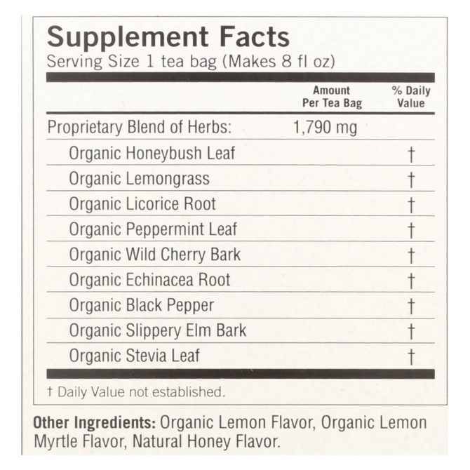 Yogi Throat Comfort Herbal Tea Caffeine Free Honey Lemon - 16 Tea Bags - Case Of 6 - Image 2