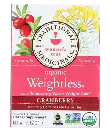 Traditional Medicinals Organic Weightless Cranberry Herbal Tea - 16 Tea Bags - Case Of 6