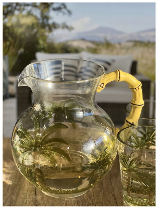 3 Quarts Water Pitcher with Lid, Palm Tree Design Unbreakable Plastic Pitcher, Drink Pitcher, Juice Pitcher with Spout BPA Free - Image 5