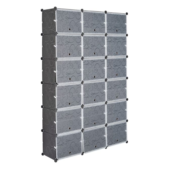 12-Tier Portable 72 Pair Shoe Rack Organizer 36 Grids Tower Shelf Storage Cabinet Stand Expandable for Heels, Boots, Slippers, Black - Image 2