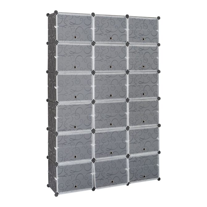 12-Tier Portable 72 Pair Shoe Rack Organizer 36 Grids Tower Shelf Storage Cabinet Stand Expandable for Heels, Boots, Slippers, Black - Image 12