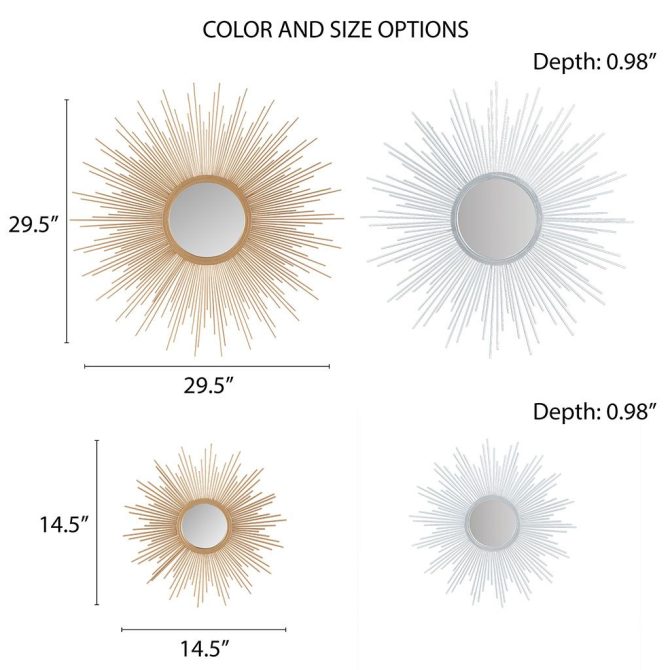 Sunburst Wall Decor Mirror 14.5"D - Image 10