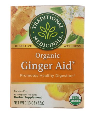 Traditional Medicinals Organic Ginger Aid Herbal Tea - 16 Tea Bags - Case Of 6