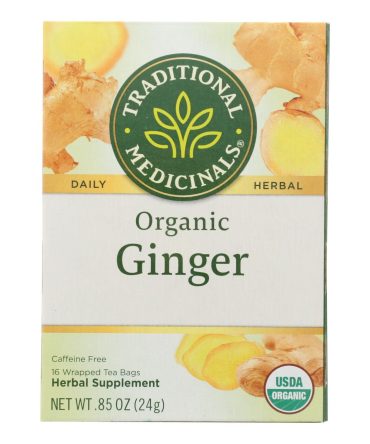 Traditional Medicinals Organic Ginger Herbal Tea - 16 Tea Bags - Case Of 6