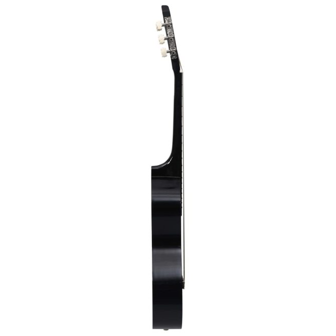 8 Piece Classical Guitar Beginner Set Black 3/4 36" - Image 7