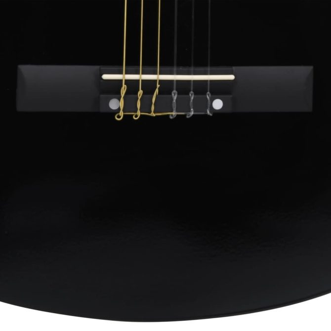 8 Piece Classical Guitar Beginner Set Black 3/4 36" - Image 10
