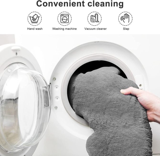 Bag Chair Cover(it was only a Cover;  not a Full Bean Bag) Chair Cushion;  Big Round Soft Fluffy PV Velvet Sofa Bed Cover;  Living Room Furniture;  Lazy Sofa Bed Cover; 5ft Light Grey - Image 6