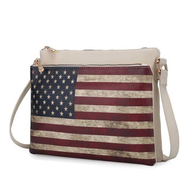 MKF Collection Madeline Printed Flag Vegan Leather Women Crossbody Bag by Mia K - Image 43