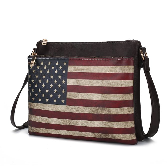 MKF Collection Madeline Printed Flag Vegan Leather Women Crossbody Bag by Mia K - Image 55