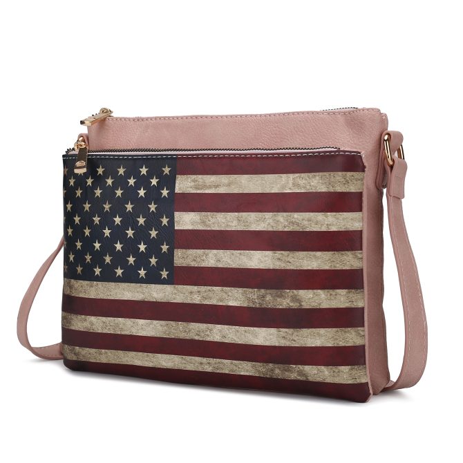 MKF Collection Madeline Printed Flag Vegan Leather Women Crossbody Bag by Mia K - Image 49