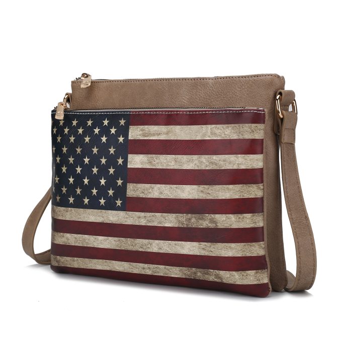 MKF Collection Madeline Printed Flag Vegan Leather Women Crossbody Bag by Mia K - Image 7