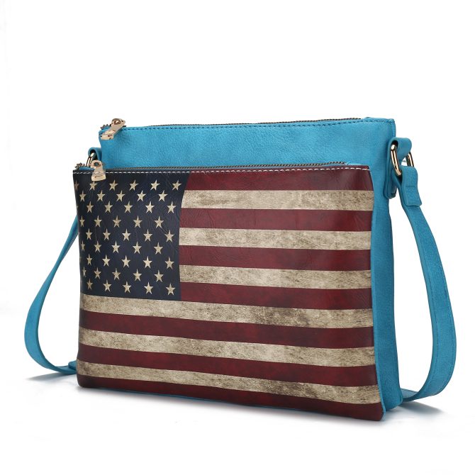 MKF Collection Madeline Printed Flag Vegan Leather Women Crossbody Bag by Mia K - Image 13