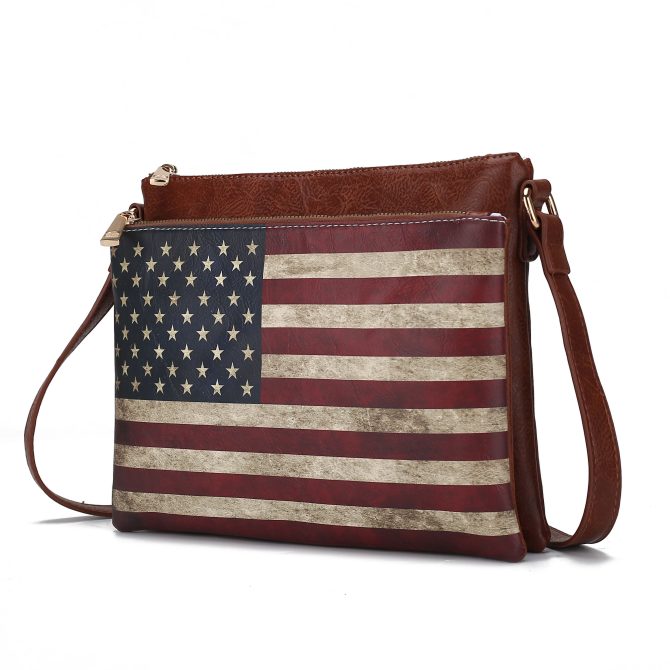MKF Collection Madeline Printed Flag Vegan Leather Women Crossbody Bag by Mia K - Image 25