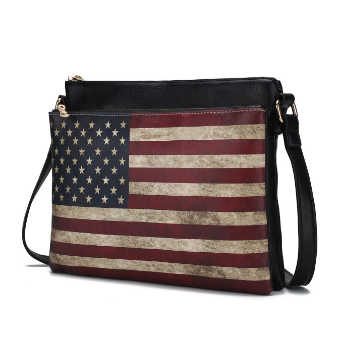 MKF Collection Madeline Printed Flag Vegan Leather Women Crossbody Bag by Mia K - Image 37