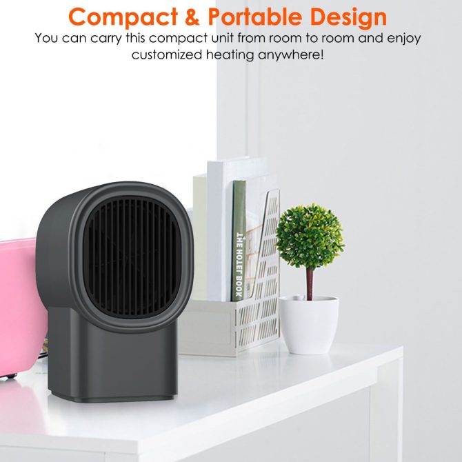 500W Portable Electric Space Heater Mini Desktop Fan Heater Personal Small Space Heater for Home Office - Image 10