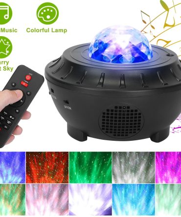 Star Projector Lamp RGBW Wireless Music Speaker Night Light USB Ocean Wave Projector Lamp