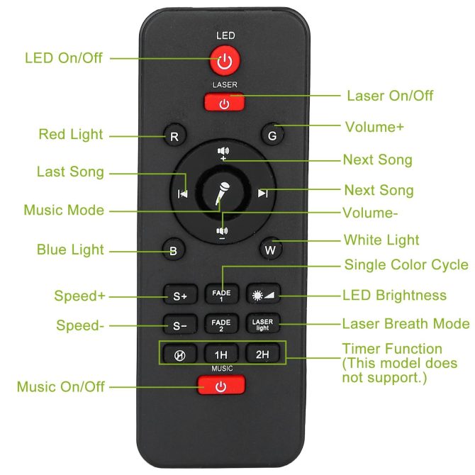 Star Projector Lamp RGBW Wireless Music Speaker Night Light USB Ocean Wave Projector Lamp - Image 5