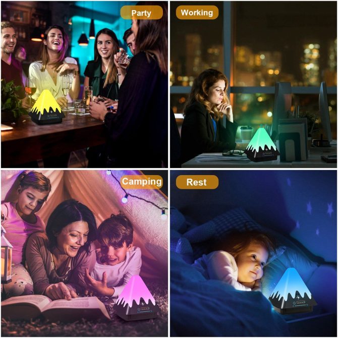 Touch Control Night Light 8-Color Change 6 Level Dimmable Light Brightness Table Lamp Portable Timer Lamp - Image 4