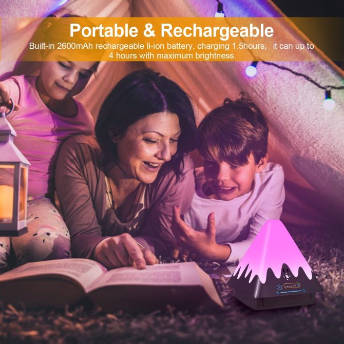 Touch Control Night Light 8-Color Change 6 Level Dimmable Light Brightness Table Lamp Portable Timer Lamp - Image 10