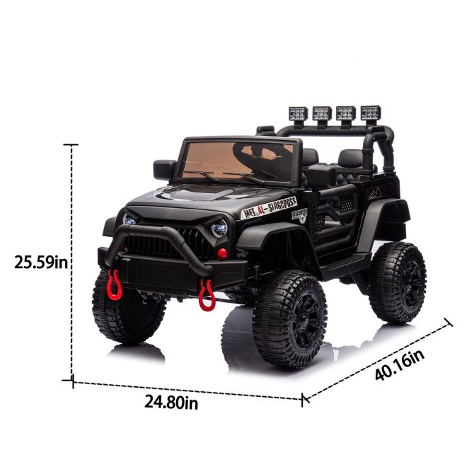 24V Kids Ride On Car W/Parents Remote Control,400W Motor,Four Wheel Suspension,Adjustable speed,USB,MP3,Music,Bluetooth,Large display screen,Power Display,Portable handle,Safety Belt for Kids Aged 3+. - Image 2