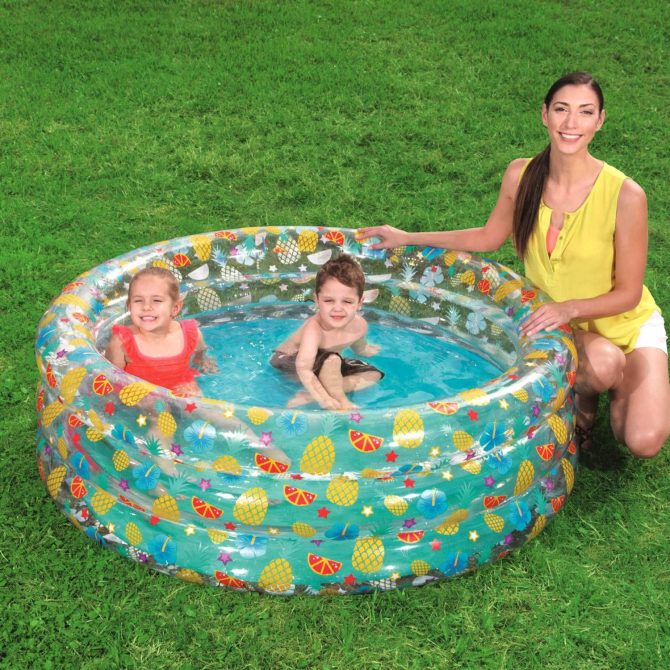 59x21in Inflatable Swimming Pool Blow Up Family Pool For 3 Kids Foldable Swim Ball Pool Center - Image 5