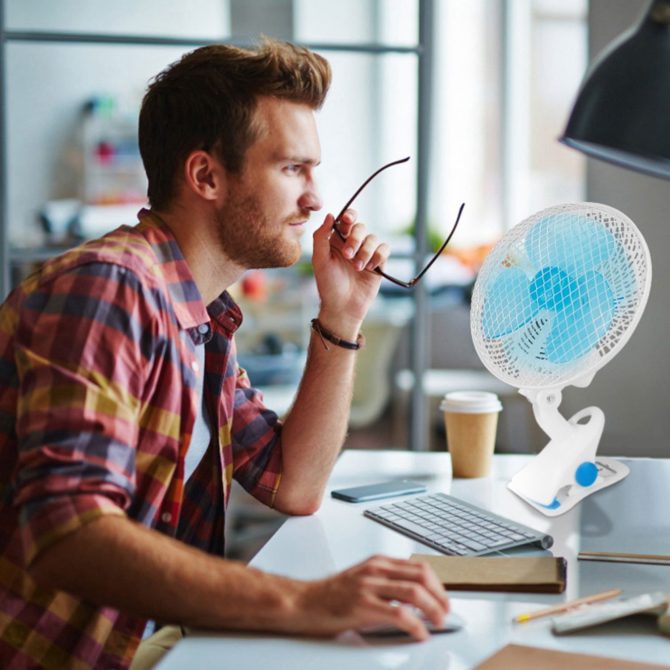 Clip On Fan 2 Speeds Quiet Clamp Fan Adjustable Tilt Auto Shaking Fan Wall Mount Personal Fan - Image 16