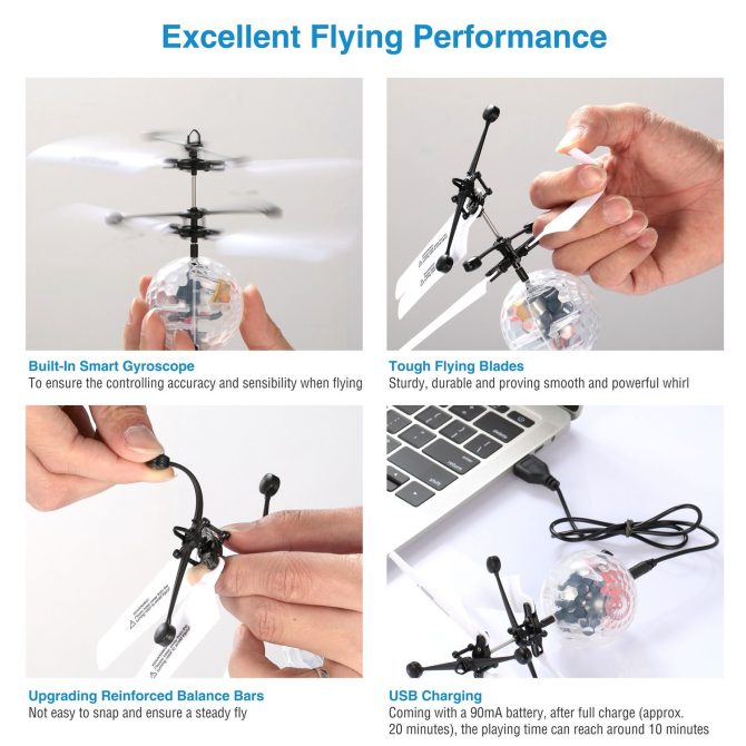 RC Flying Balls Electric Infrared Induction Drone Helicopter Ball LED Light Kids Flying Toy - Image 3