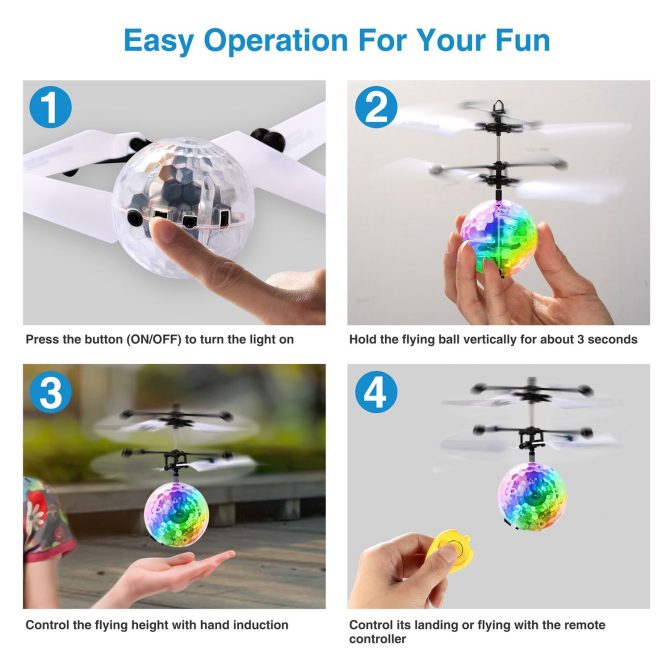 RC Flying Balls Electric Infrared Induction Drone Helicopter Ball LED Light Kids Flying Toy - Image 7