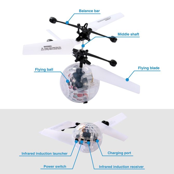 RC Flying Balls Electric Infrared Induction Drone Helicopter Ball LED Light Kids Flying Toy - Image 9
