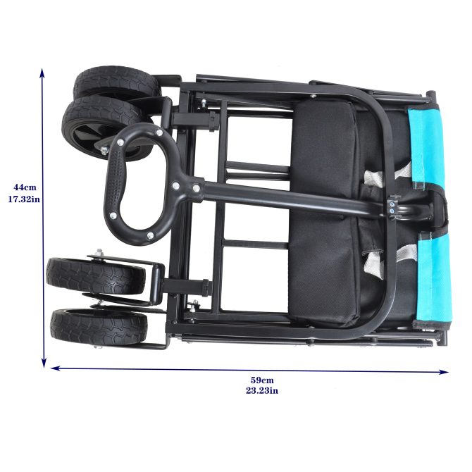 Mini Folding Wagon Garden Shopping Beach Cart (black+blue) - Image 16