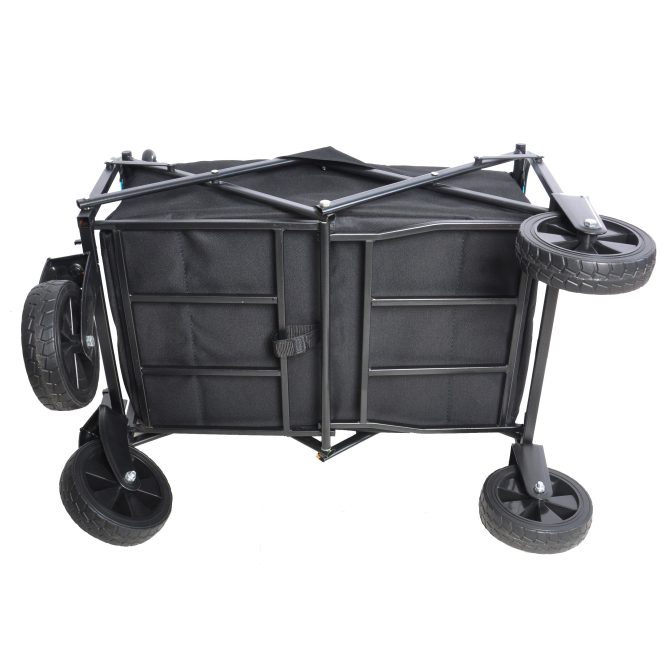 Mini Folding Wagon Garden Shopping Beach Cart (black+blue) - Image 17