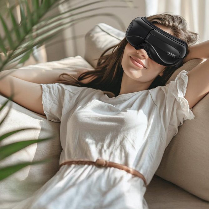 VEVOR Eye Massager with Heat & Remote Eye Care Device 5 Modes Bluetooth Music - Image 8
