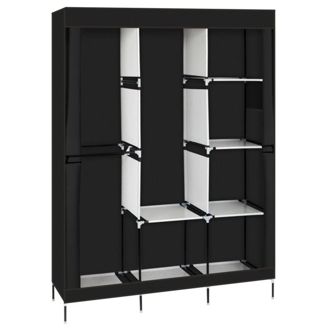 71" Portable Closet Wardrobe Clothes Rack Storage Organizer with Shelf Black - Image 19