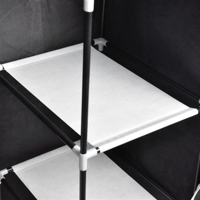 71" Portable Closet Wardrobe Clothes Rack Storage Organizer with Shelf Black - Image 9