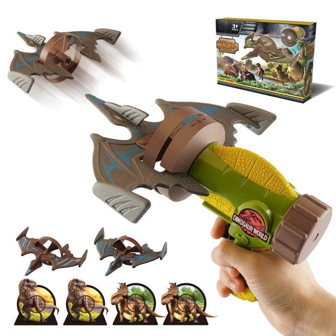 Rocket Launcher Airplane Toy with 4 Dinosaur Targets 2 Foam Pterosaur Shooting Games for Outdoor Kids Toys 5 6 7 8 Year Old Boy Catapult Plane Toy Christmas Easter Gift - Image 3