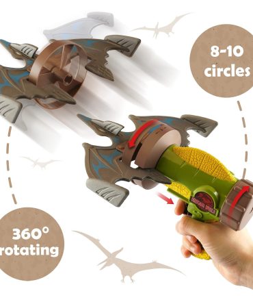 Rocket Launcher Airplane Toy with 4 Dinosaur Targets 2 Foam Pterosaur Shooting Games for Outdoor Kids Toys 5 6 7 8 Year Old Boy Catapult Plane Toy Christmas Easter Gift