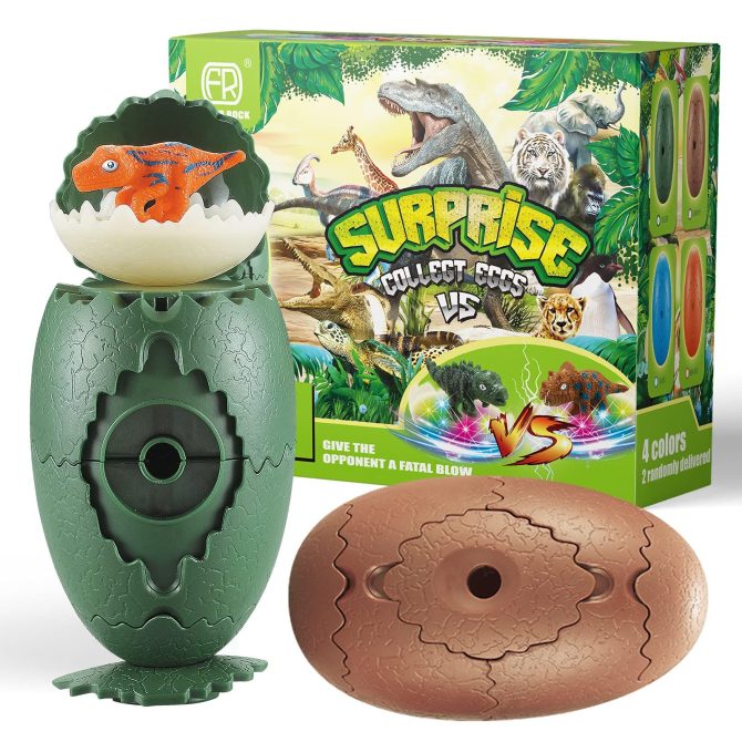 Light Up Dinosaur Egg spinning Toys Dino Eggs Battle Top Toys Games of Christmas Easter Gift for 3-9 Year Old Boy - Image 4