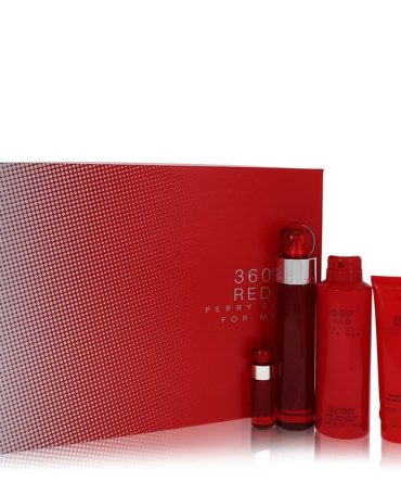 Perry Ellis 360 Red by Perry Ellis Gift Set - 3.4 oz Eau De Toilette Spray + .25 oz Mini EDT Spray + 6 oz Body Spray + 3 oz Shower Gel